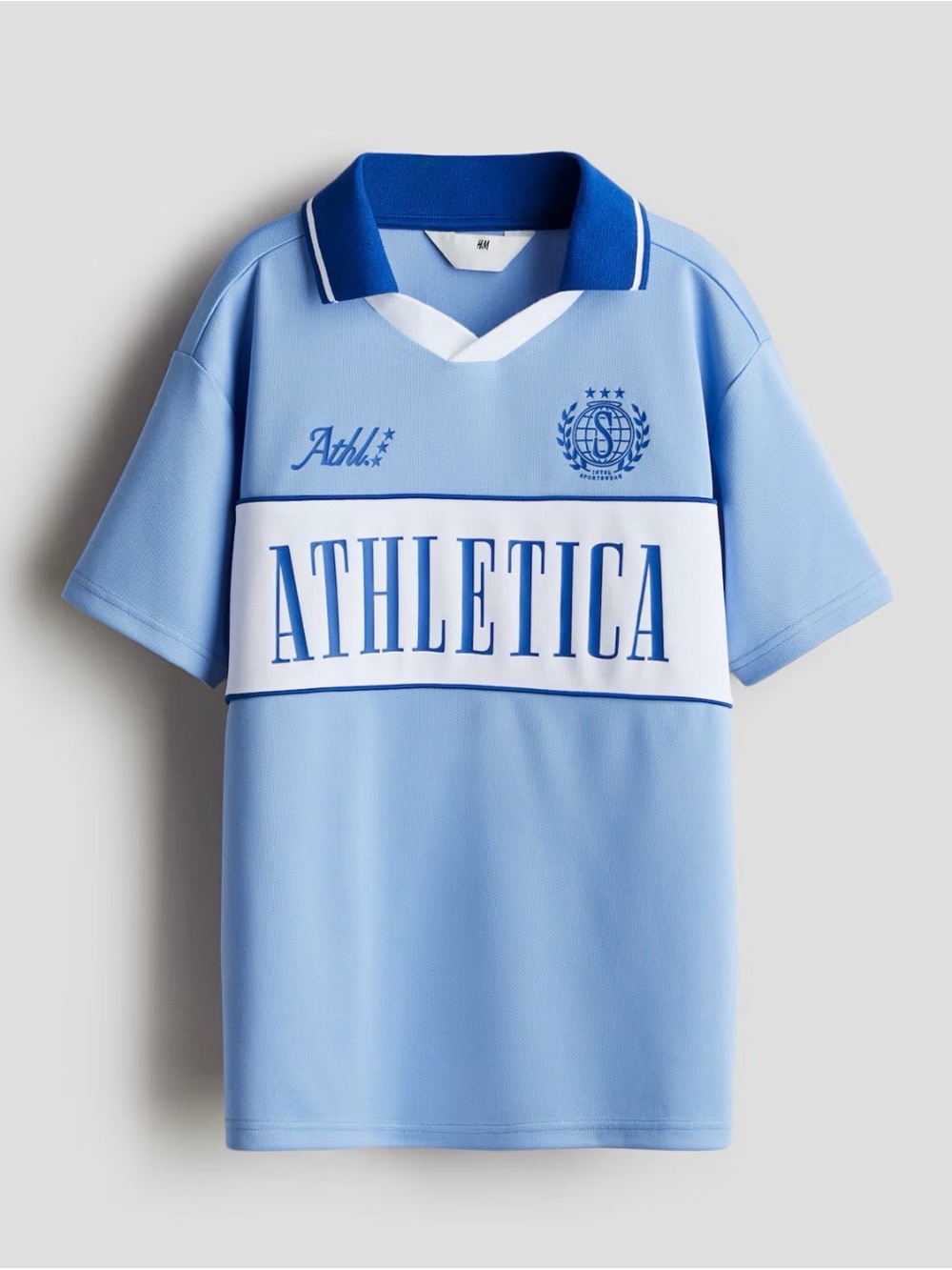 H&M Light Blue and White ATHLETICA Kids Polo Jersey